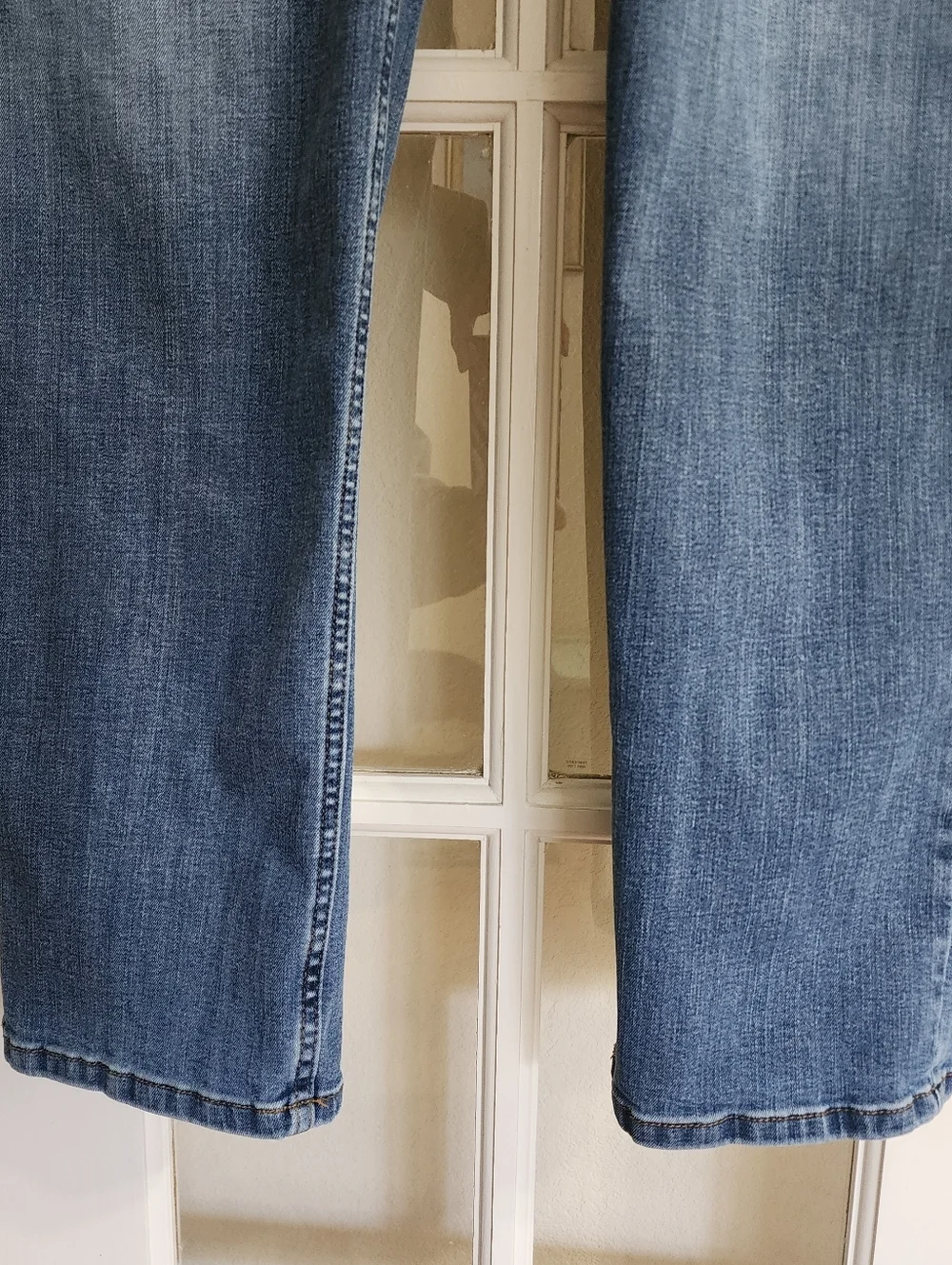 L.L.Bean BeanFlex Jeans 38x34 Medium Wash Stretch Straight COOLMAX FLAWED